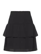 Recycled Polyester Skirt Kort Skjørt Black Rosemunde
