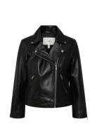 Yasphil 7/8 Leather Jacket Skinnjakke Skinnjakke Black YAS