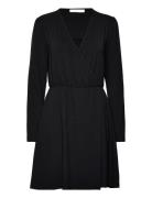 Aiud Jersey Wrap Dress Kort Kjole Black Tamaris Apparel