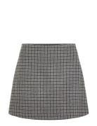 Wool Check Mini Skirt Kort Skjørt Grey Tommy Hilfiger