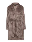 Decoy Short Robe W/Stripes Morgenkåpe Brown Decoy