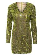 Paisleygz Ls Short Dress Kort Kjole Green Gestuz