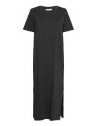 Liv Organic Ss Dress Maxikjole Festkjole Black MSCH Copenhagen