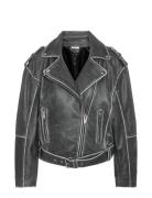 Nmaika L/S Leather Jacket Skinnjakke Skinnjakke Black NOISY MAY