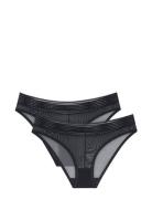 Tempting Sheer Highleg Tai 2P Truse Brief Truse Black Triumph