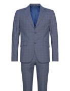 Checked Stretch Suit Dress Blue Lindbergh