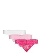 Brief Lacey Thong Low 3 Pack Stringtruse Undertøy Pink Lindex