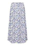 Midi Skirt With All-Over Floral Pattern Knelangt Skjørt White Esprit C...