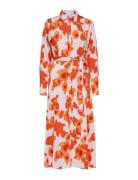 Slfnicolette Ls Ankle Shirt Dress B Knelang Kjole Orange Selected Femm...