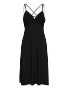 Drapey Poly Ggt-Dress Knelang Kjole Black Lauren Ralph Lauren
