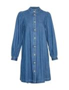 Mschshayla Shirt Dress Knelang Kjole Blue MSCH Copenhagen