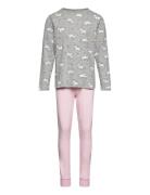 Nkfnightset Grey Melange Unicorn Noos Pyjamas Sett Pink Name It