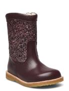 Boots - Flat - With Zipper Vinterstøvletter Pull On Purple ANGULUS