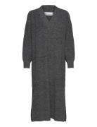 Eminakb Knit Dress Knelang Kjole Grey Karen By Simonsen