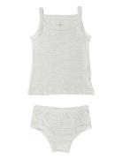 Strap Top And Underpants Striped Undertøysett Cream Copenhagen Colors