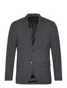 Super Slim-Fit Check Suit Jacket Suits & Blazers Blazers Single Breast...