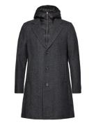 Wool Coat 2 In 1 With Hood Ullfrakk Frakk Grey Tom Tailor
