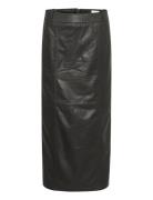Lanamw Leather Long Skirt Langt Skjørt Black My Essential Wardrobe