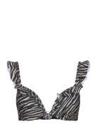 Zebra Pp Swimwear Bikinis Bikini Tops Triangle Bikinitops Black Hunkem...