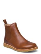 Booties - Flat - With Elastic Shoes Chelsea Boots Brown ANGULUS