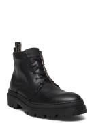 Legacy Leather Shoe Støvletter Med Snøring Black Sneaky Steve