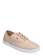 Canvas Lace Up Sneaker Lave Sneakers Beige Tommy Hilfiger