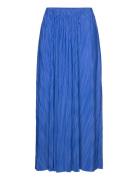 Slfsimsa Midi Plisse Skirt Noos Knelangt Skjørt Blue Selected Femme