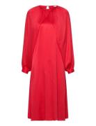 Slmela Dress Knelang Kjole Red Soaked In Luxury