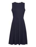 Ponte Fit-And-Flare Dress Knelang Kjole Navy Lauren Ralph Lauren
