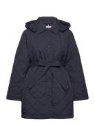 Quilted Lw Padded Coat Vattert Jakke Navy Tommy Hilfiger