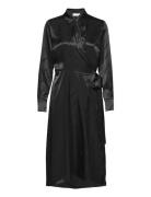 Dress W. Belt Knelang Kjole Black Coster Copenhagen