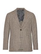 Wool Slim-Fit Houndstooth Jacket Suits & Blazers Blazers Single Breast...