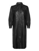 Ava Lea Shirt Dress Knelang Kjole Black AllSaints