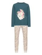 Nkfnightset Real Unicorn Noos Pyjamas Sett Blue Name It