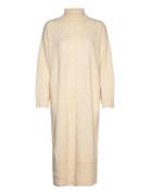 Objabbie L/S Knit Dress Pb12 Knelang Kjole Cream Object
