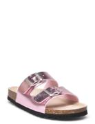 Biaolivia Sandal Metallic Flate Sandaler Pink Bianco