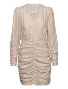 D6Douze Draped Mini Dress Kort Kjole Beige Dante6