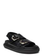 Harper Cream Leather Sandals Flate Sandaler Black ALOHAS