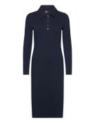 Tjw Half Zip Rib Polo Dress Knelang Kjole Navy Tommy Jeans