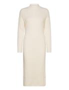 Knitted Turtleneck Dress Knelang Kjole White Gina Tricot