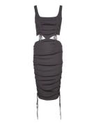 Long Knit Dress Knelang Kjole Black Cannari Concept