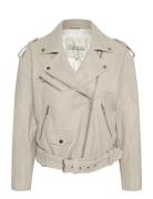 Mwgilo Leather Jacket Skinnjakke Skinnjakke Cream My Essential Wardrob...