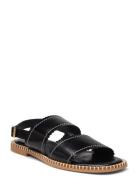 Sandals - Flat Flate Sandaler Black ANGULUS