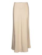 Viscose Maxi Skirt Langt Skjørt Beige Gina Tricot