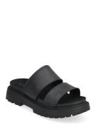 Clairemont Way Slide Sandal Black Full Grain Flate Sandaler Black Timb...