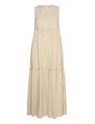 Vertical Multi Striped Strap Dress Knelang Kjole Cream Bobo Choses