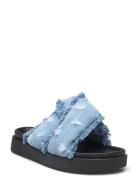 Soft Crossed Jeans Flate Sandaler Blue Inuikii