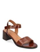 225-Alchimie Cuir Sandal Med Hæl Brown Jonak Paris