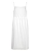 Linen Midi Slip Dress Knelang Kjole White Tommy Hilfiger