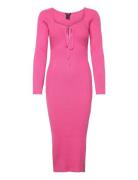 Dress Daniela Knitted Knelang Kjole Pink Lindex